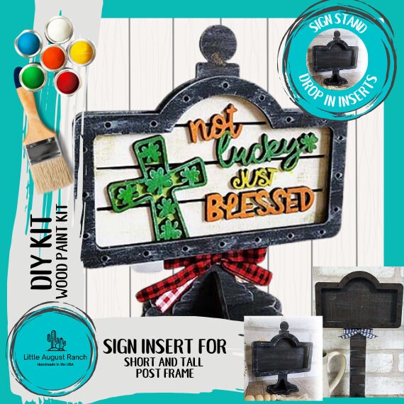 St Patrick Blessed DIY Interchangeable Sign - Drop in Frame - Wood Kit