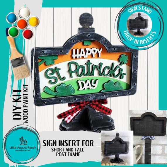 Happy St Patrick DIY Interchangeable Sign - Drop in Frame - Wood Kit