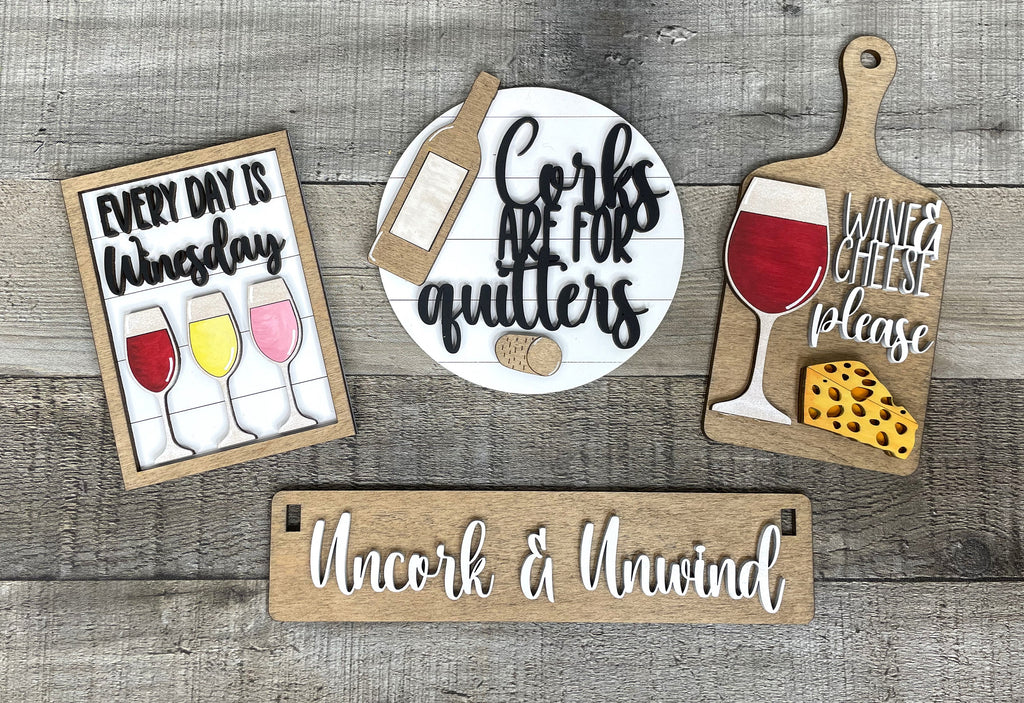 Wine and Cheese DIY Mini Tray Sets - Wood Blanks for Crafting and Painting