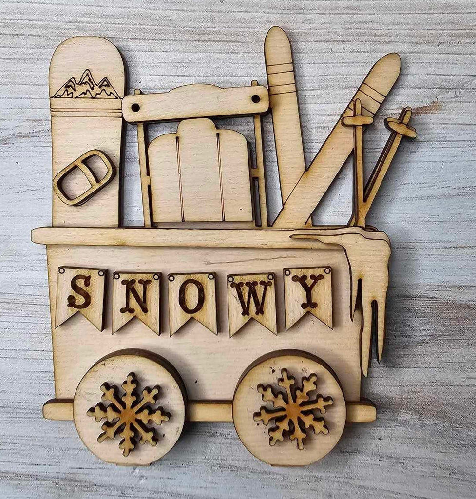 Winter Train Set - Wood Blanks for Crafting and Painting