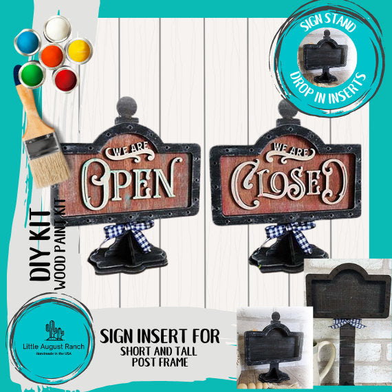 We Are Open/Closed Insert - DIY Interchangeable Sign - Drop in Frame - Wood Kit
