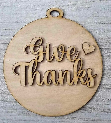 DIY Thanksgiving Tree Ornament Wood Blanks - Gift Tags