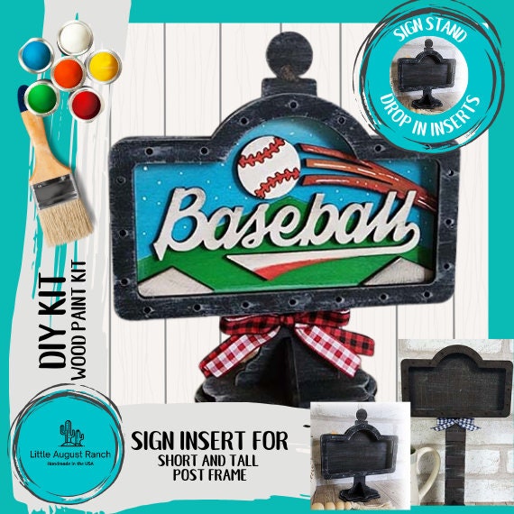 Baseball Sign Insert - DIY Interchangeable Sign - Drop in Frame - Wood Kit