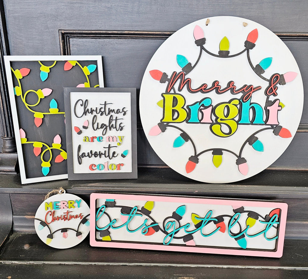 Merry & Bright Christmas Sign - DIY Wood Blanks for Painting and Crafting