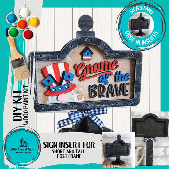 Gnome of the Brave DIY Interchangeable Sign - Drop in Frame - Wood Kit