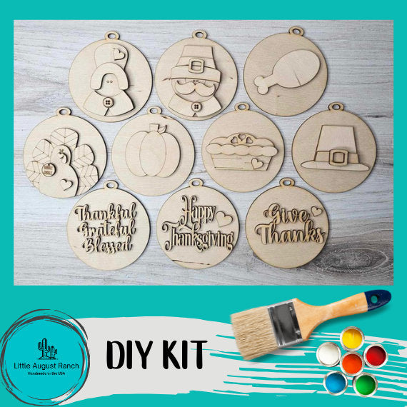 DIY Thanksgiving Tree Ornament Wood Blanks - Gift Tags