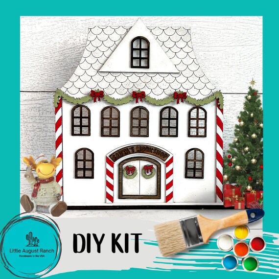 Christmas Town Bundle - Wood Blank Craft and Paint Kit