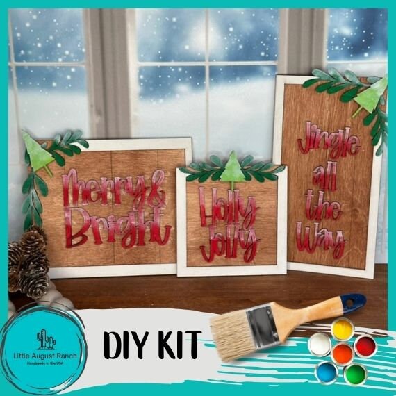 Merry & Bright Trio DIY - DIY Wood Blanks for Crafting and Painting