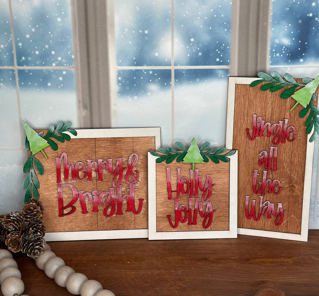 Merry & Bright Trio DIY - DIY Wood Blanks for Crafting and Painting