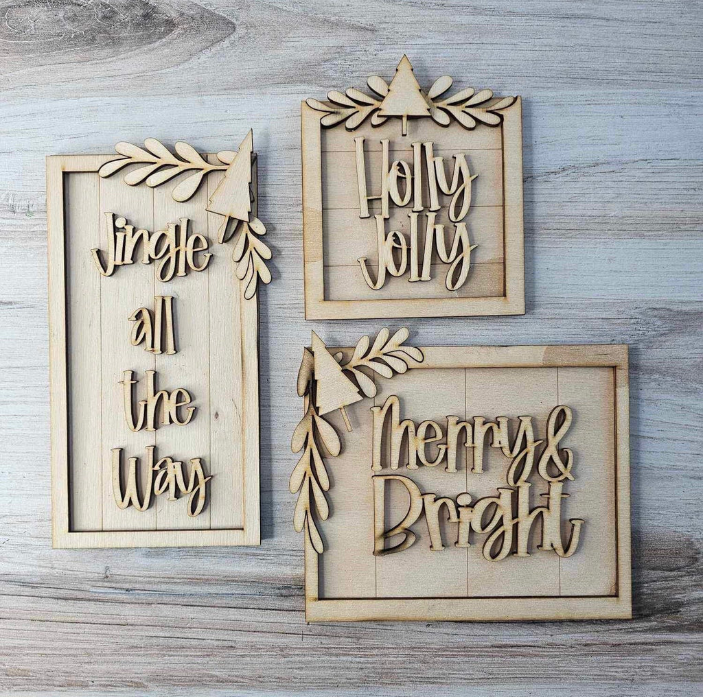 Merry & Bright Trio DIY - DIY Wood Blanks for Crafting and Painting