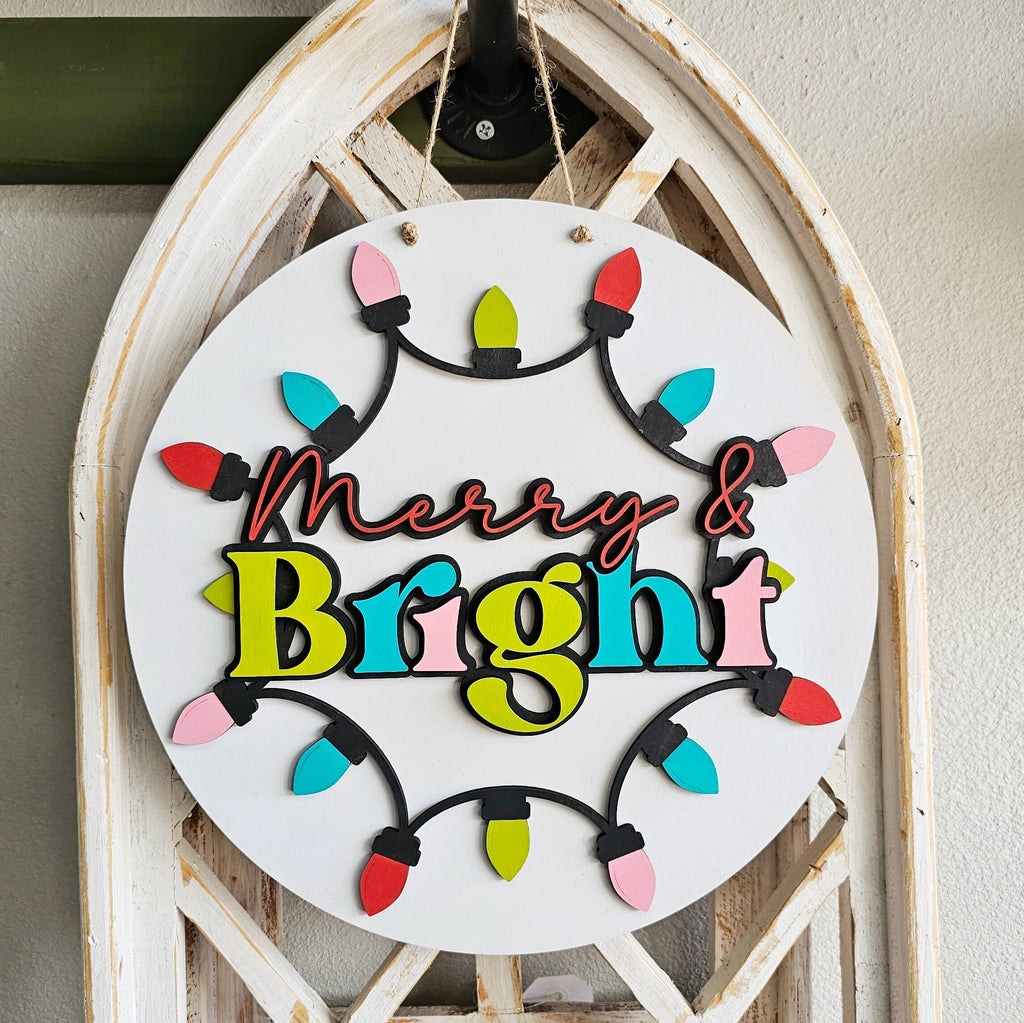 Merry & Bright Christmas Sign - DIY Wood Blanks for Painting and Crafting