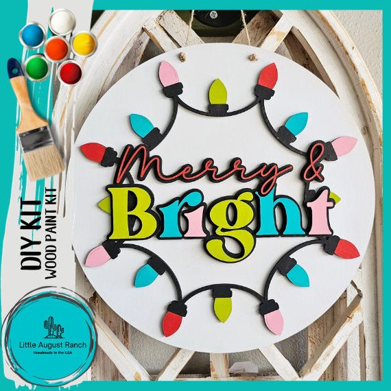 Merry & Bright Christmas Sign - DIY Wood Blanks for Painting and Crafting