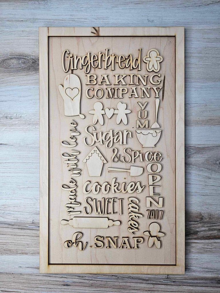Gingerbread Word Collage - DIY Wood Blank Paint Kit