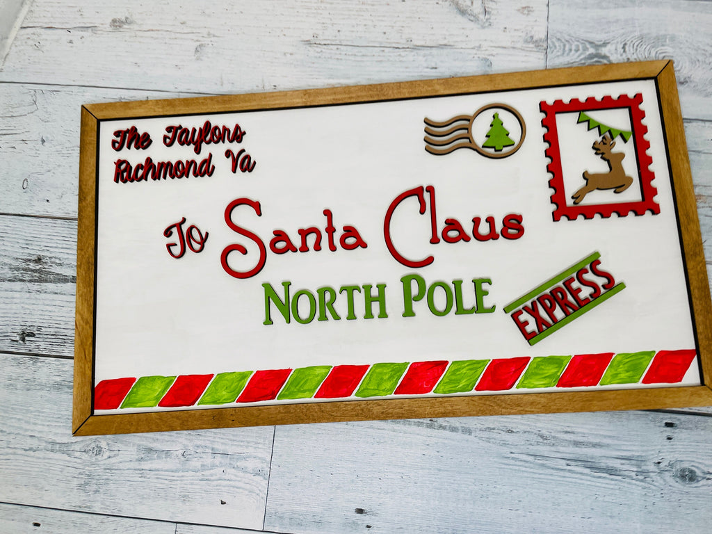 Letter to Santa Personalized Christmas Sign - DIY Wood Blanks for Painting and Crafting -Personalization Included