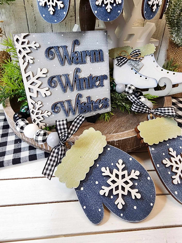 Winter Wonderland Tiered Tray Set - DIY Wood Blanks for Painting and Crafting