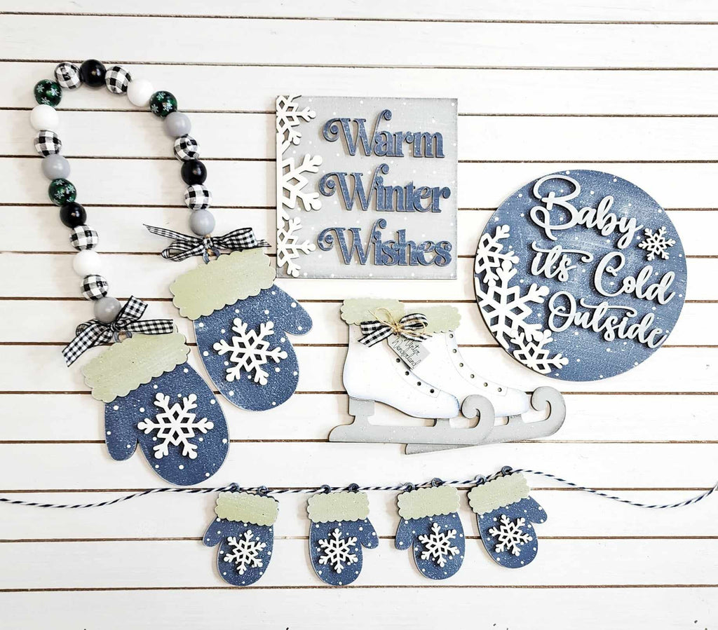 Winter Wonderland Tiered Tray Set - DIY Wood Blanks for Painting and Crafting