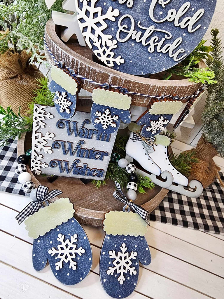 Winter Wonderland Tiered Tray Set - DIY Wood Blanks for Painting and Crafting