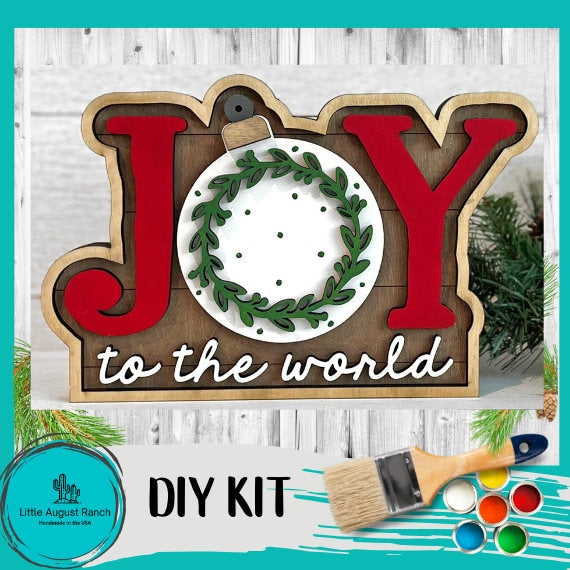 Joy to the World Chunky Sanding Shelf Decor - Wood Blanks for Painting and Crafting