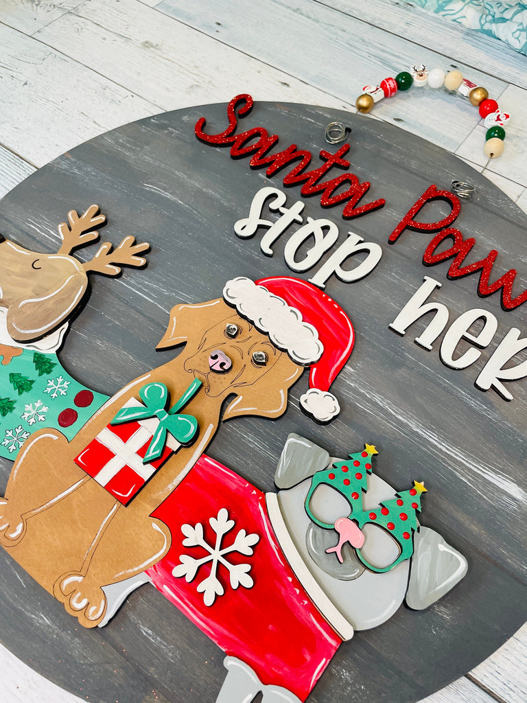 Santa-Paws 18" Hanger - DIY Wood Blanks to Craft and Paint