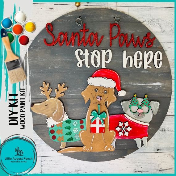 Santa-Paws 18" Hanger - DIY Wood Blanks to Craft and Paint