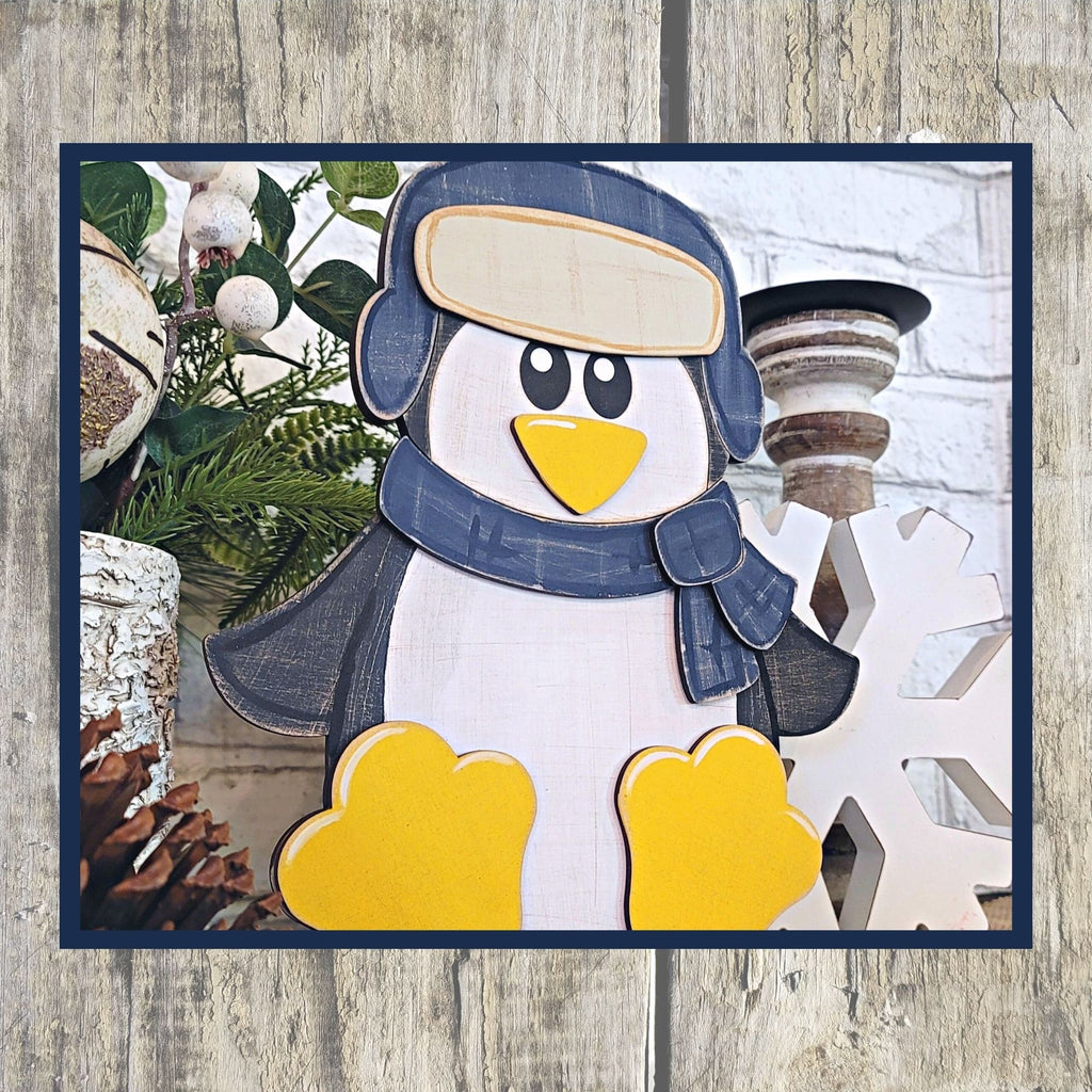 Penguin Winter Friends Shelf Sitter DIY Paint Kit - DIY Wood Blanks to Paint and Craft Shelf Decor