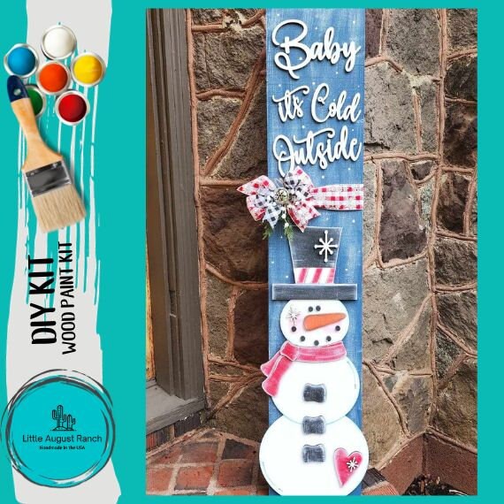 Baby it's Cold Outside Leaner Toppers DIY Kit - Wood Blanks for Painting