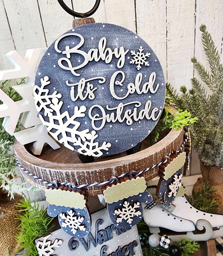 Winter Wonderland Tiered Tray Set - DIY Wood Blanks for Painting and Crafting