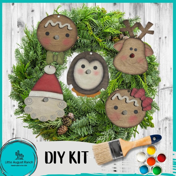 DIY Christmas Friends Light Up Ornaments - DIY Wood Blanks for Painting and Crafting