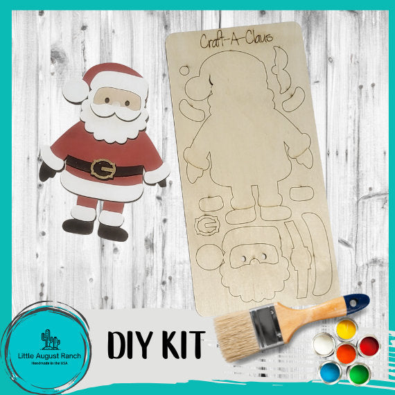 Christmas Kids Wood DIY - Santa Clause - Paint it Yourself Kit - Christmas Party Kids Craft