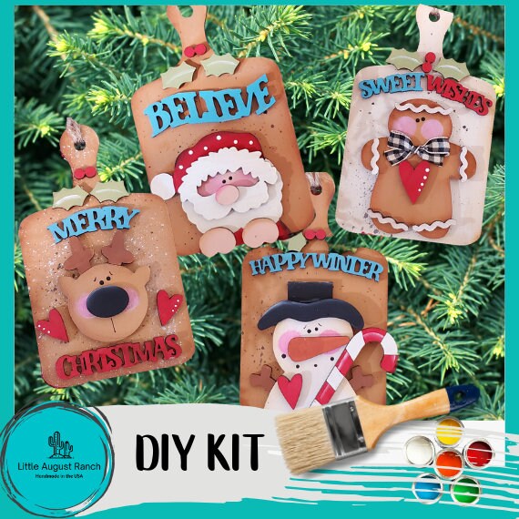 DIY Breadboard Christmas Ornament Collection - Traditional Christmas Tree Ornaments -Wood Blanks to Paint and Craft