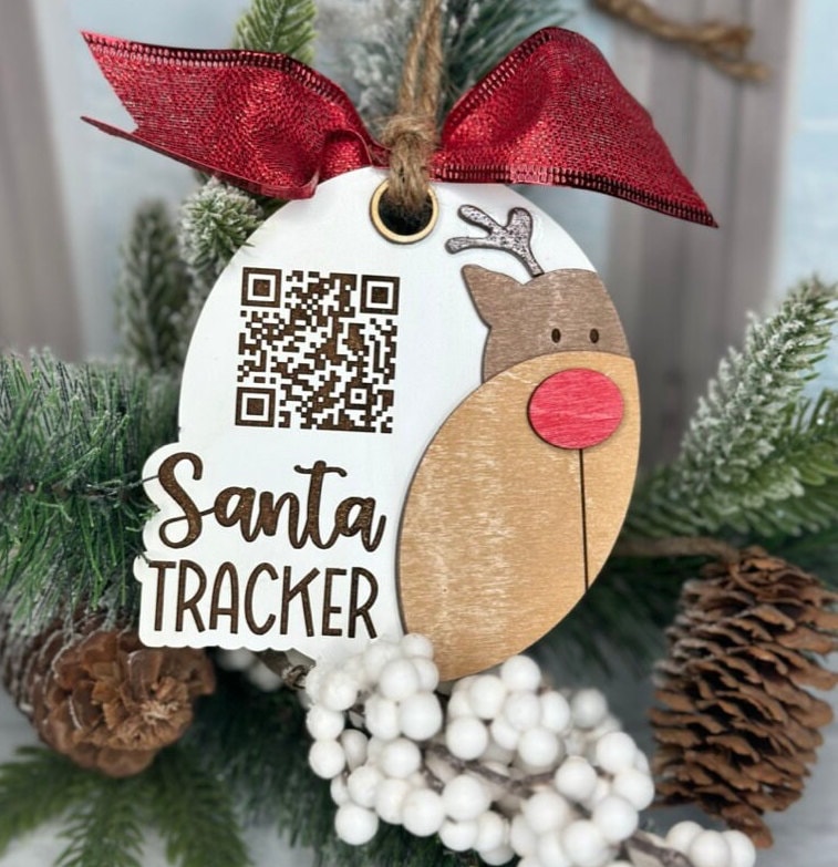 Santa Tracker Christmas Ornament -Christmas Ornament for a Child- 2023 Handmade Painted Christmas Ornament