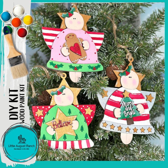 Angel Christmas Ornament Collection - Traditional Christmas Tree Ornaments -Wood Blanks to Paint and Craft