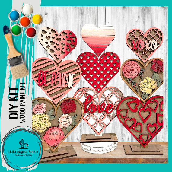 Valentines Heart Stackers - Wood Blanks to Paint and Craft