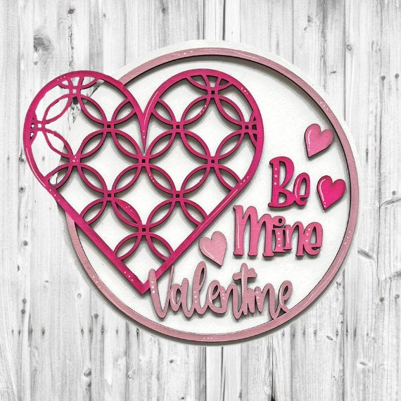 Valentine Be Mine Round Hanger - DIY Wood Blanks for Painting and Crafting