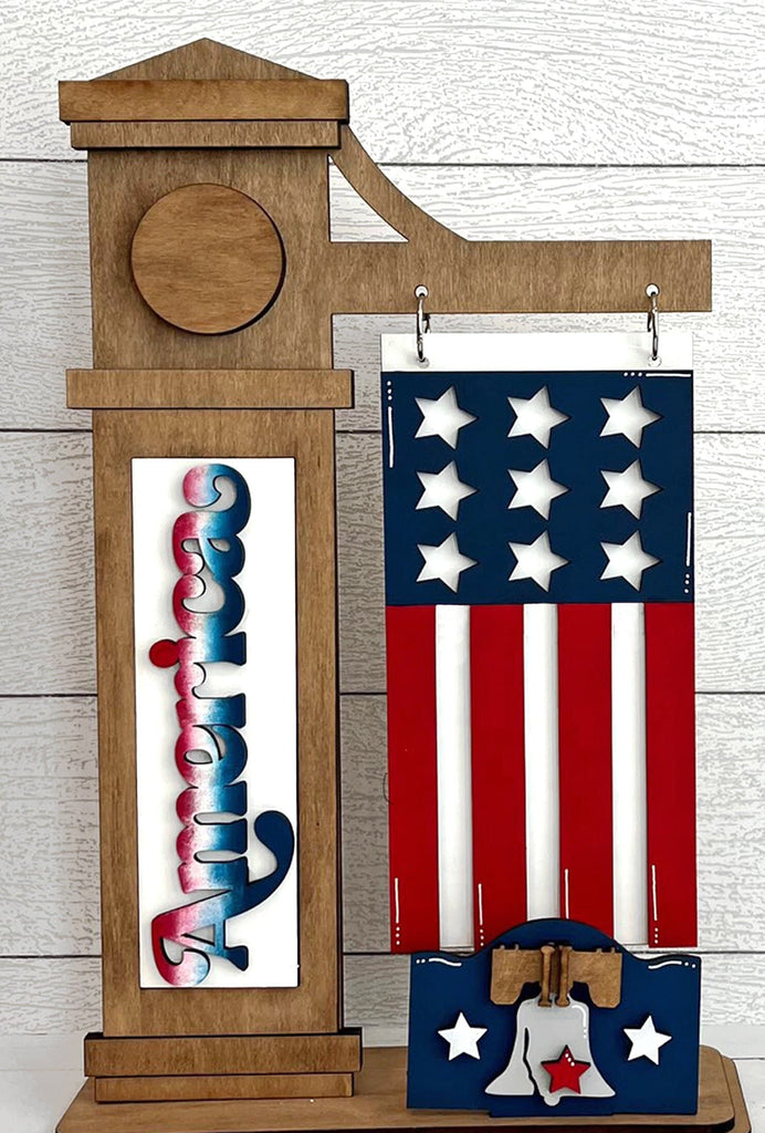 America Add-on for Slim Sign Post Holder- DIY Wood Blanks for Crafting and Painting, Home Decor