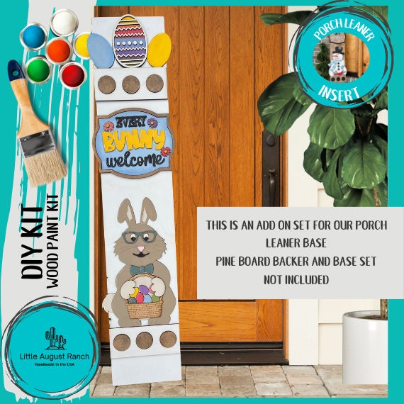 Easter Bunny Add On Kit for Porch Leaner Toppers DIY Kit - Wood Blanks for Painting and Crafting