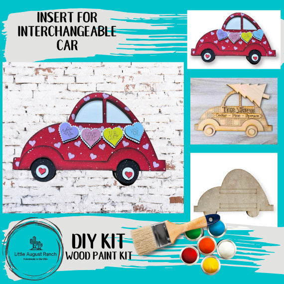 Valentine Sweethearts Add On for DIY Interchangeable Car Wood Paint Kit - BASE Set - Wood Blanks