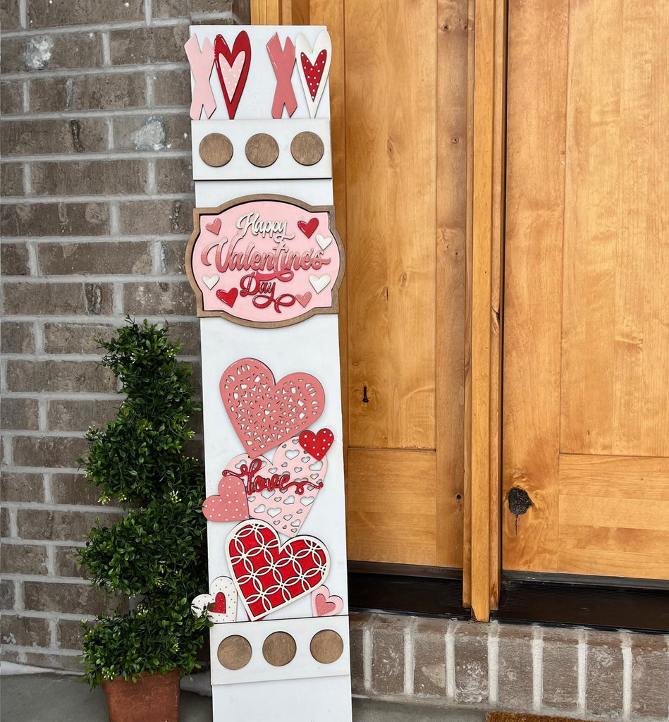 Valentine Add On Kit for Porch Leaner Toppers DIY Kit - Wood Blanks for Painting and Crafting