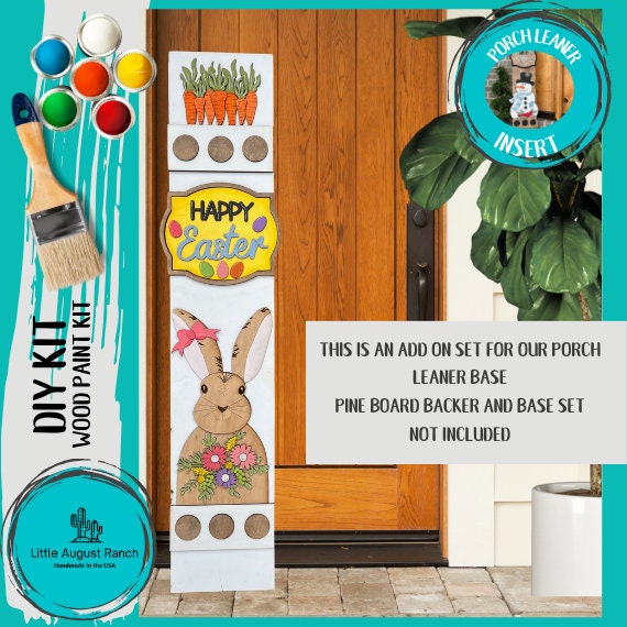 Happy Easter Add On Kit for Porch Leaner Toppers DIY Kit - Wood Blanks for Painting and Crafting