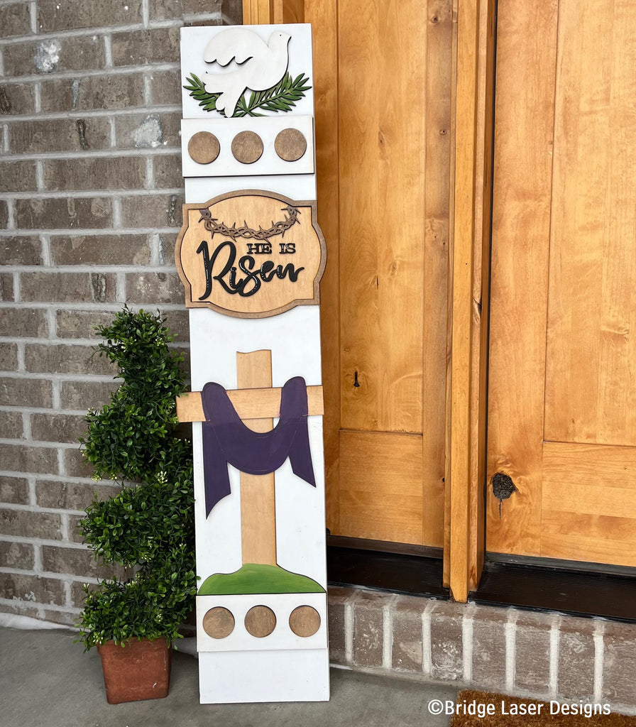 He is Risen Easter Add On Kit for Porch Leaner Toppers DIY Kit - Wood Blanks for Painting and Crafting