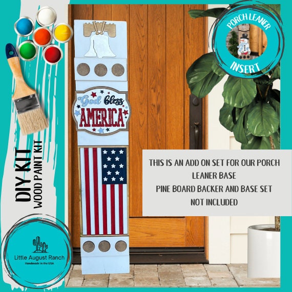 Americana Flag Add On Kit for Porch Leaner Toppers DIY Kit - Wood Blanks for Painting and Crafting