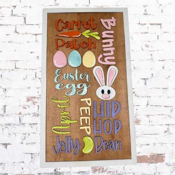 Easter March/April Word Collage DIY Wood Kit
