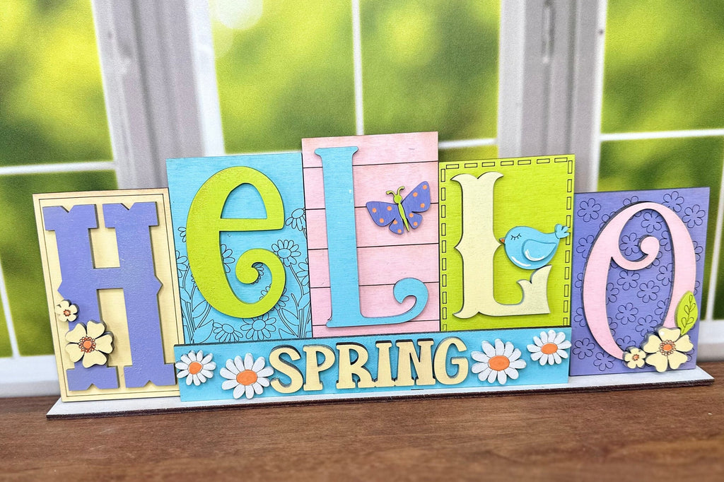 Spring/Summertime Reversible Block - DIY Wood Blank for Painting and Crafting