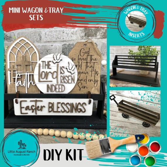 He is Risen DIY Mini Tray Sets - Wood Blanks for Crafting and Painting
