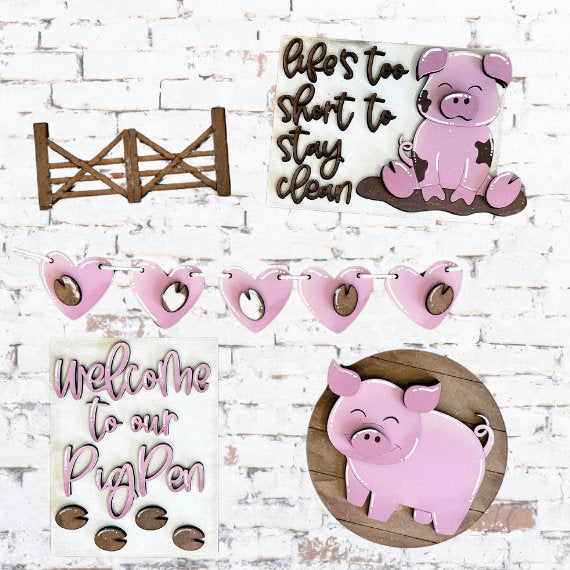 Pig Farm Tray DIY Kit - Quick and Easy Tiered Tray Bundle