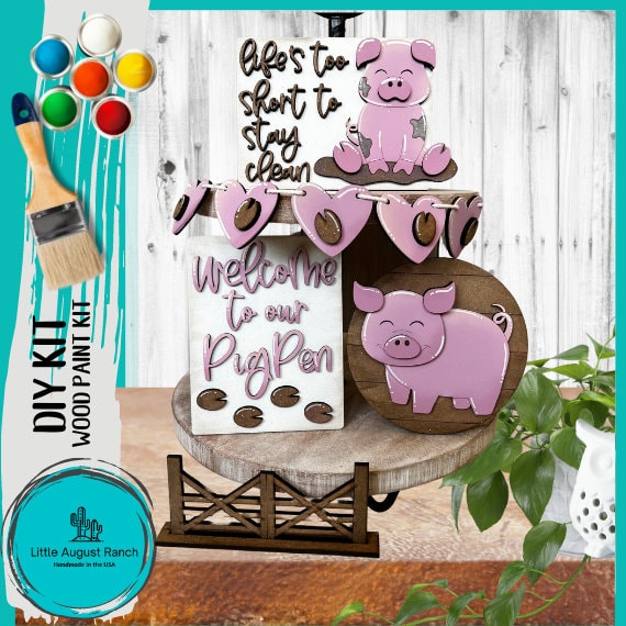 Pig Farm Tray DIY Kit - Quick and Easy Tiered Tray Bundle