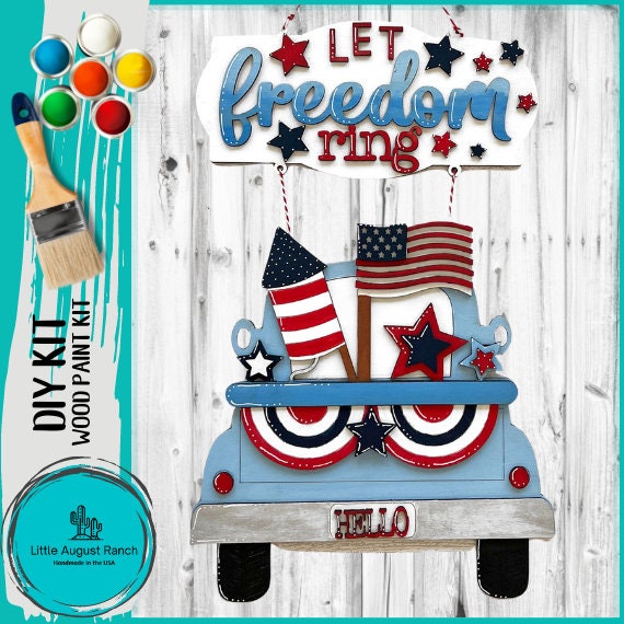 Let Freedom Ring Truck Hanger - DIY Wood Blanks for Painting and Crafting