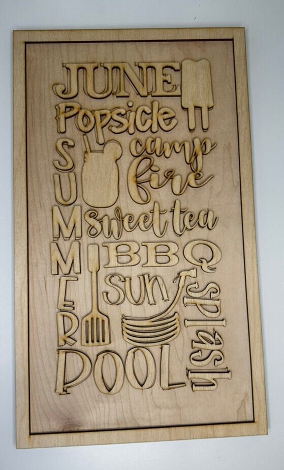 June Word Collage - DIY Wood Black Kit for Painting and Crafting