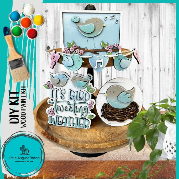 Spring Bird Tiered Tray DIY Kit - Quick and Easy Tiered Tray Bundle